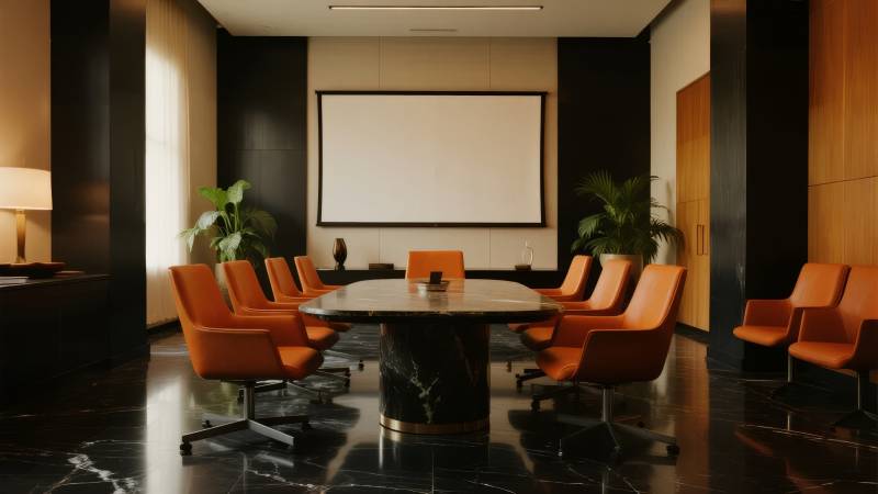 现代会议室全景图片