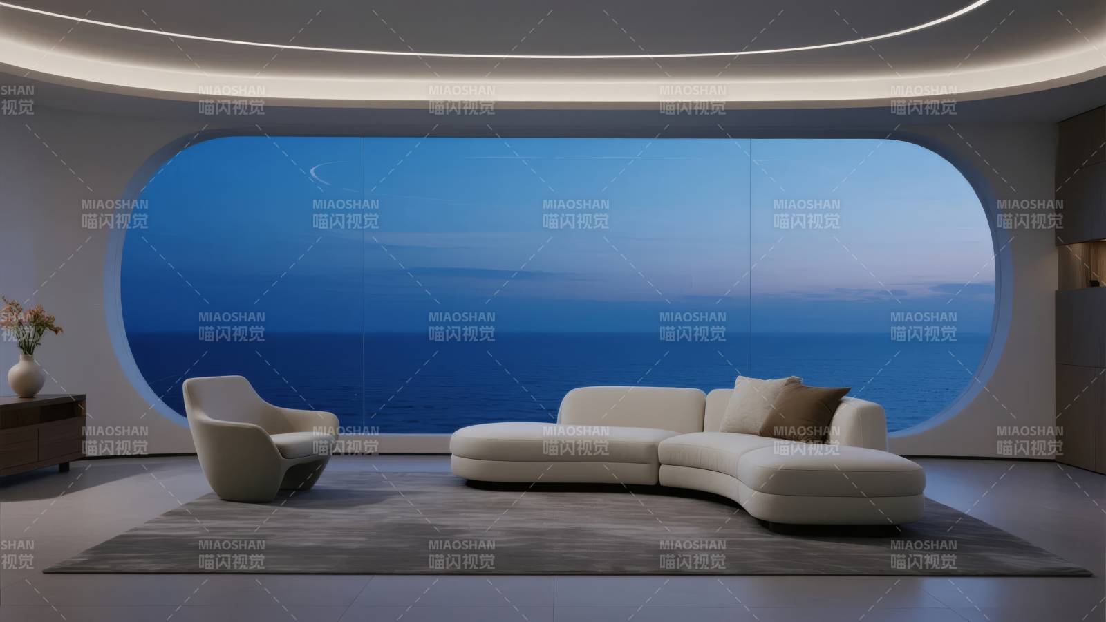 海景客厅夜景图片