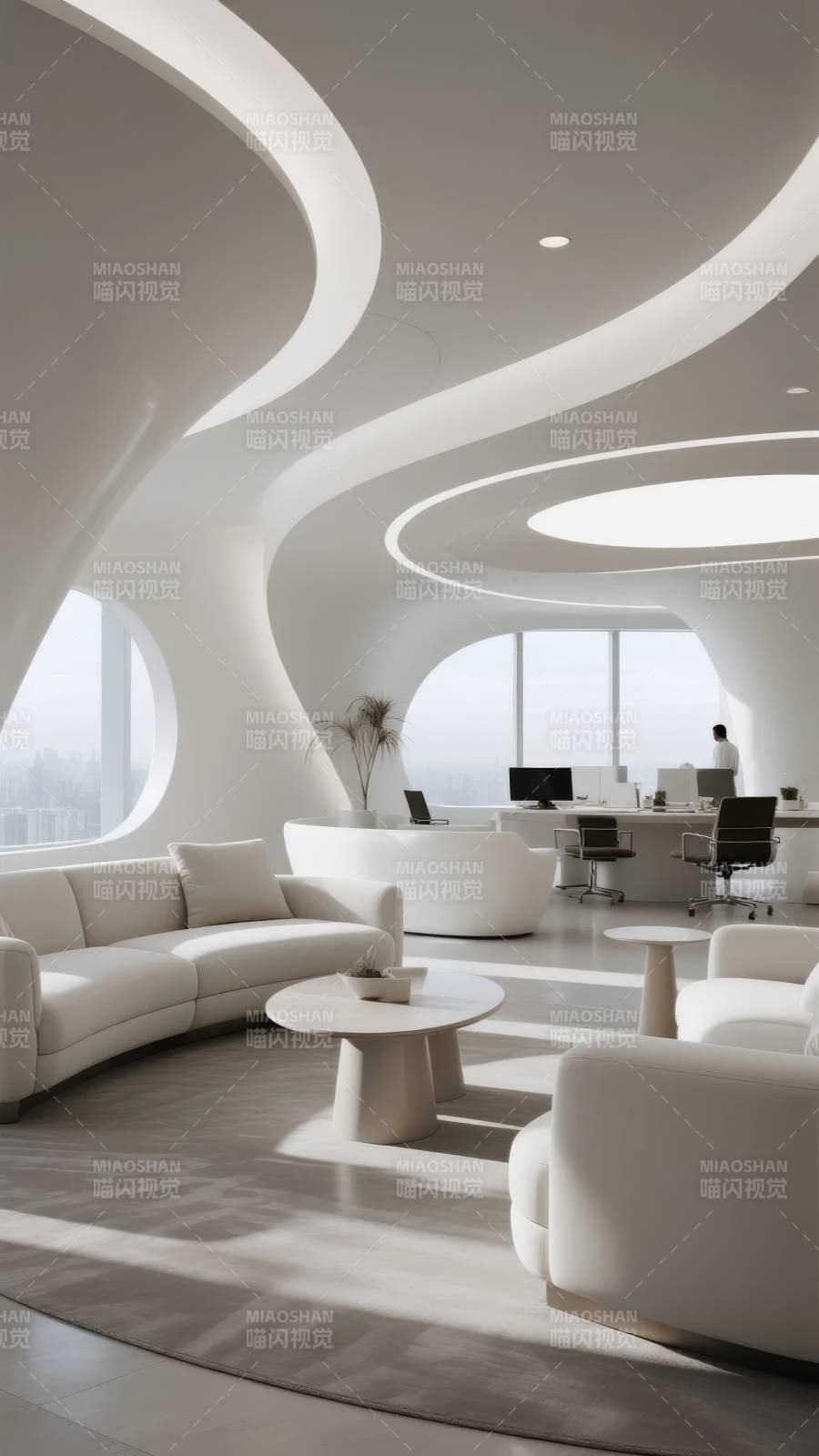 未来感白色空间图片