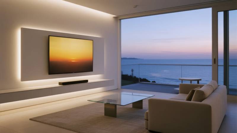 海景客厅夜景图片