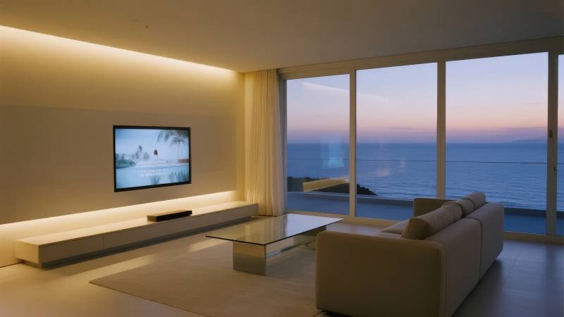 海景客厅夜景图片