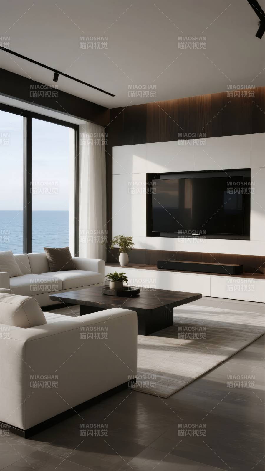海景现代客厅图片