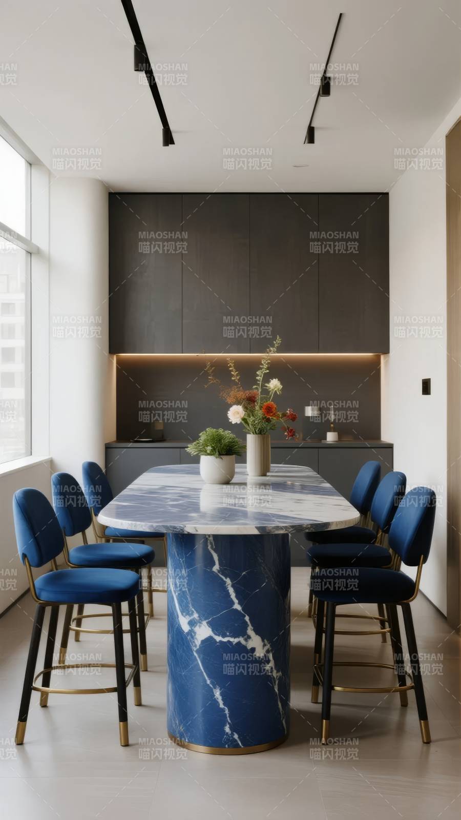 蓝岩餐桌现代风图片
