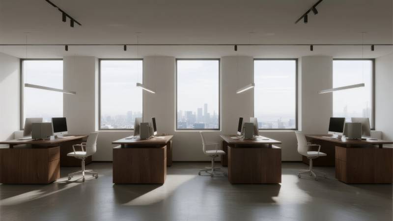 现代办公室全景图片