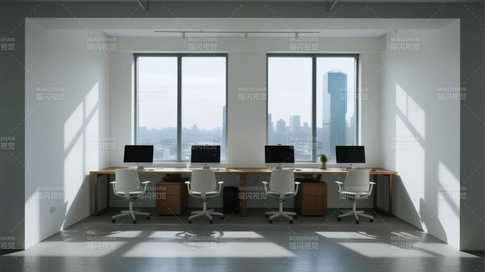 现代办公室全景图片