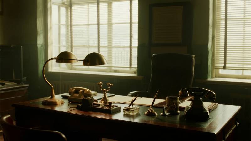 复古书房静谧一角图片