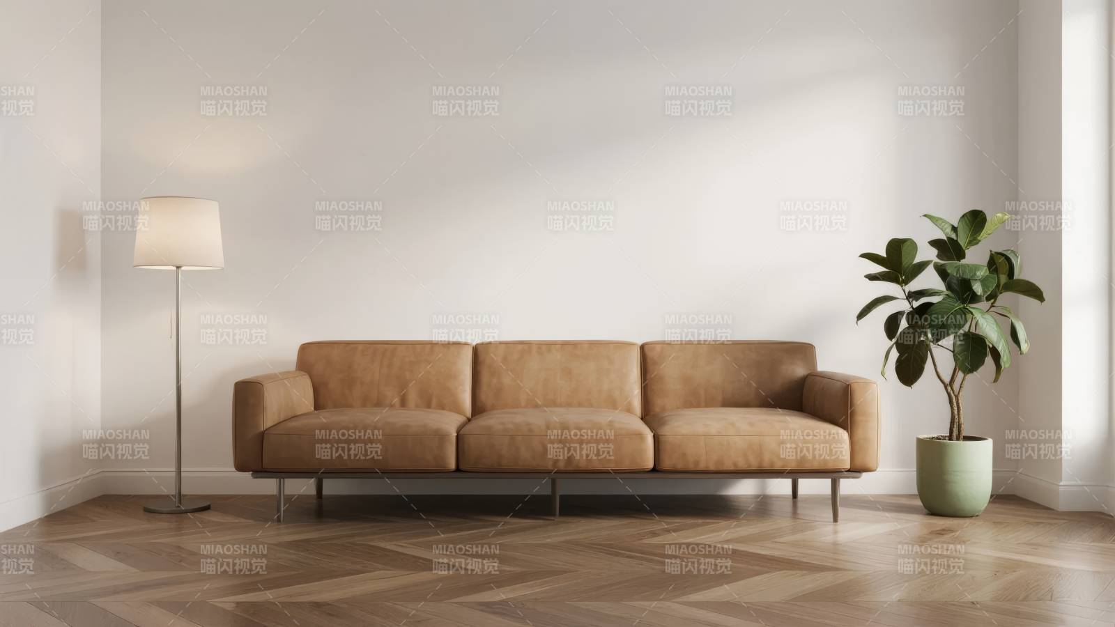 简约客厅沙发绿植图片