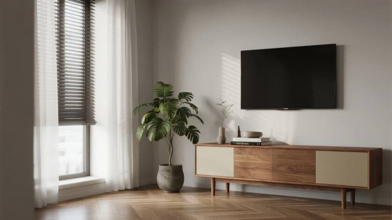 现代简约客厅一角图片