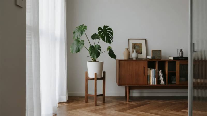 简约家居绿植角落图片