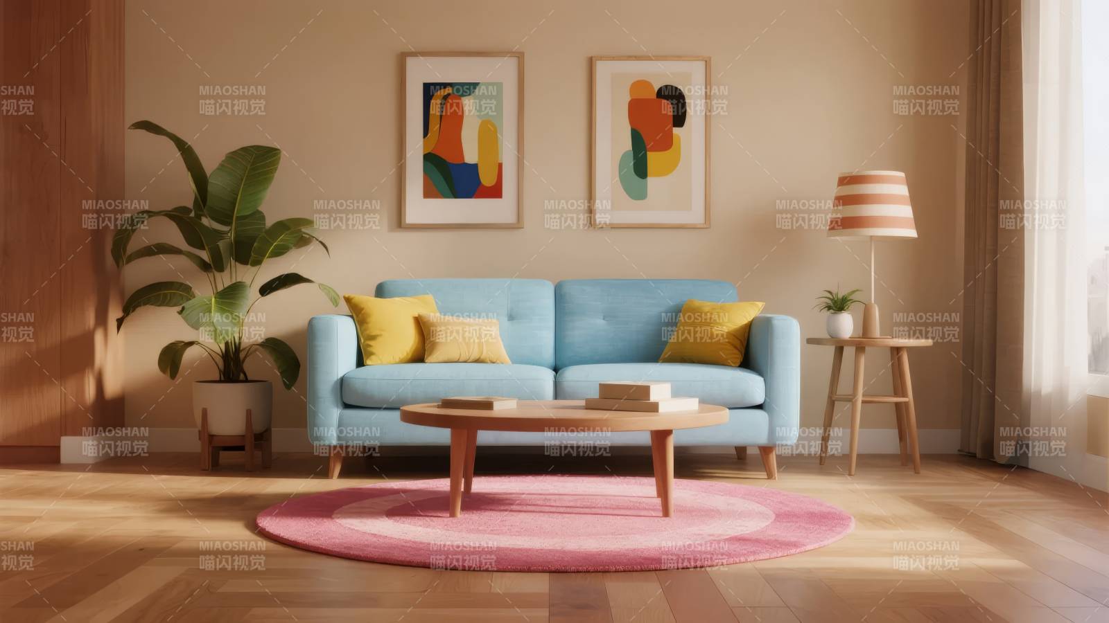 温馨现代客厅一角图片