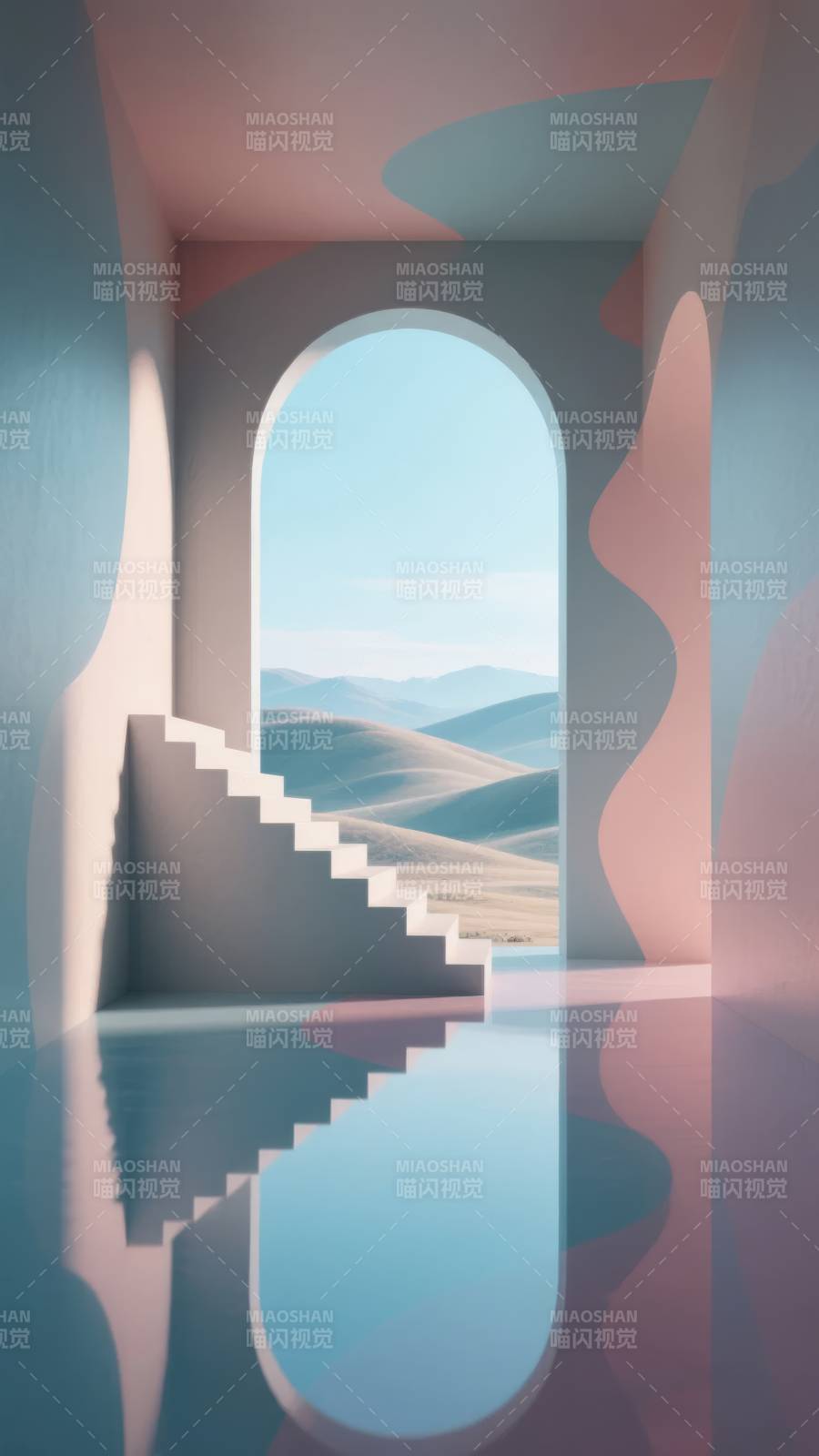 梦幻拱门通向远方图片