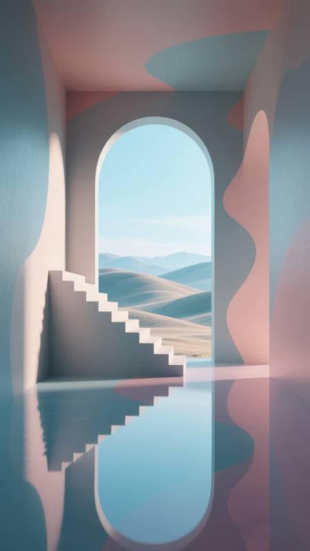 梦幻拱门通向远方图片