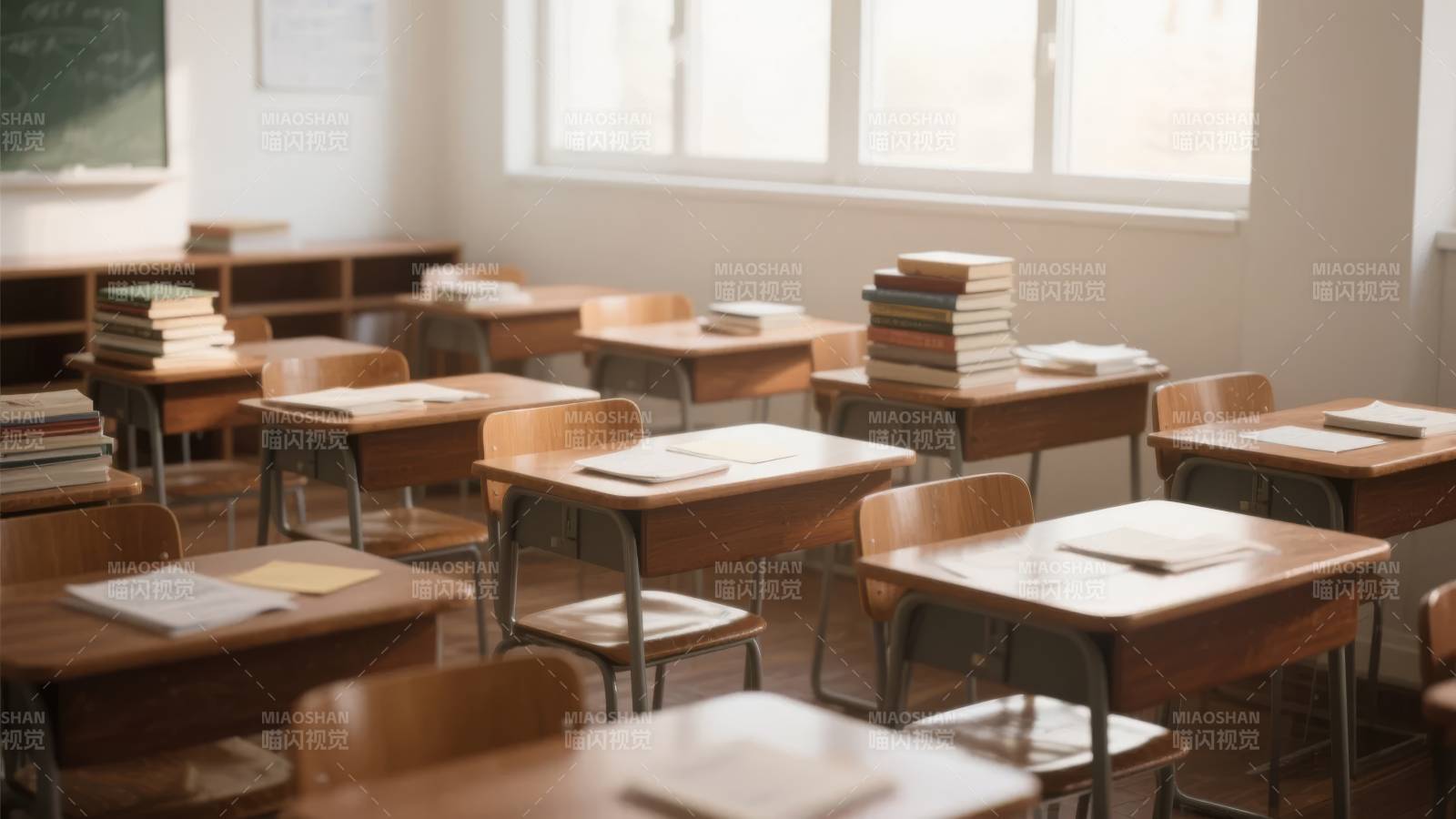 空教室静谧书香图片