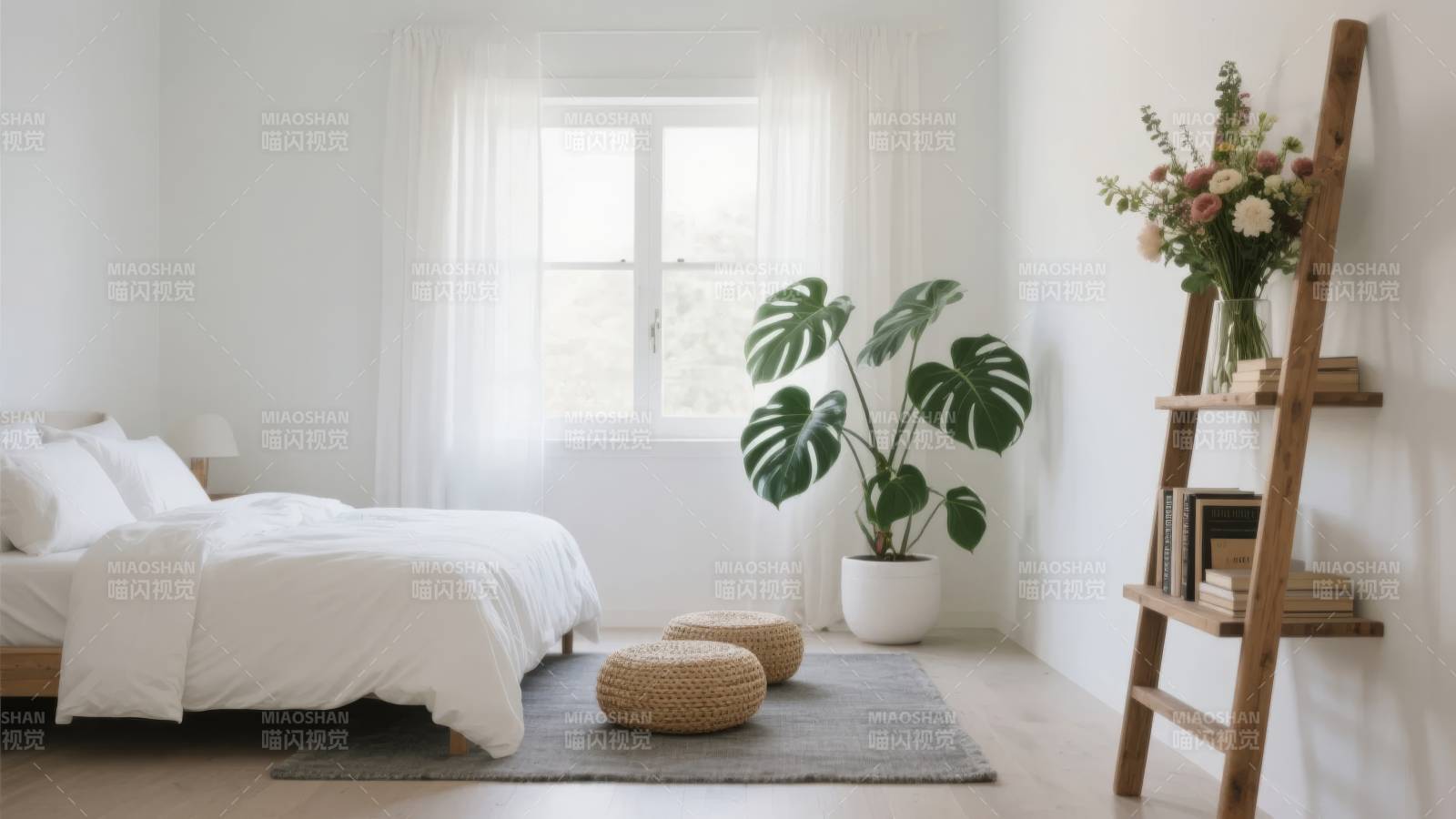 简约卧室绿植装饰图片