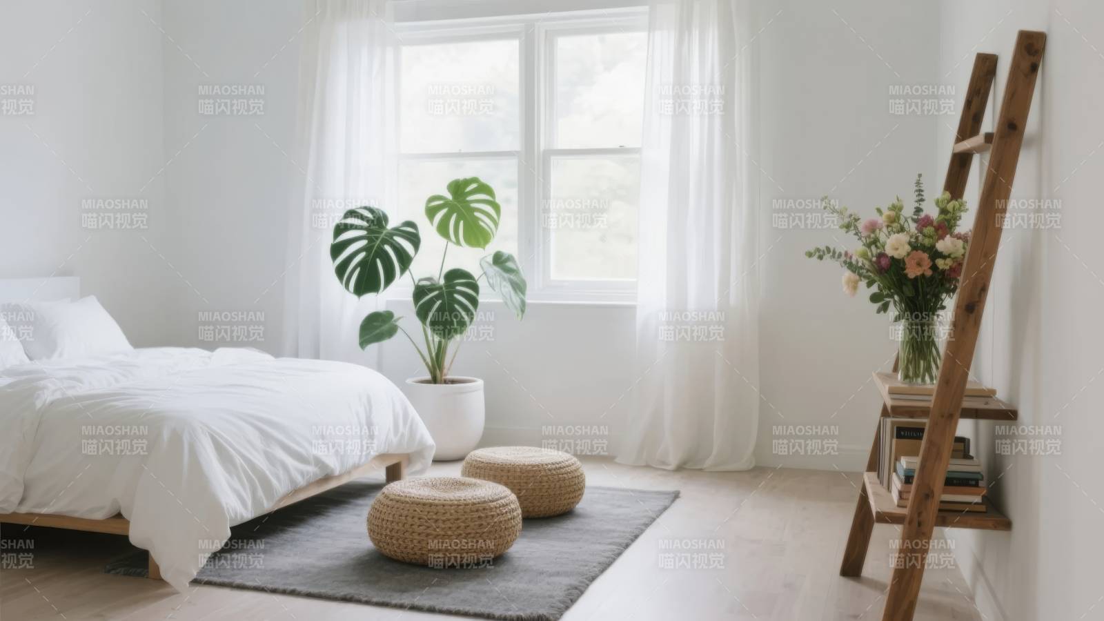 简约卧室绿植装饰图片