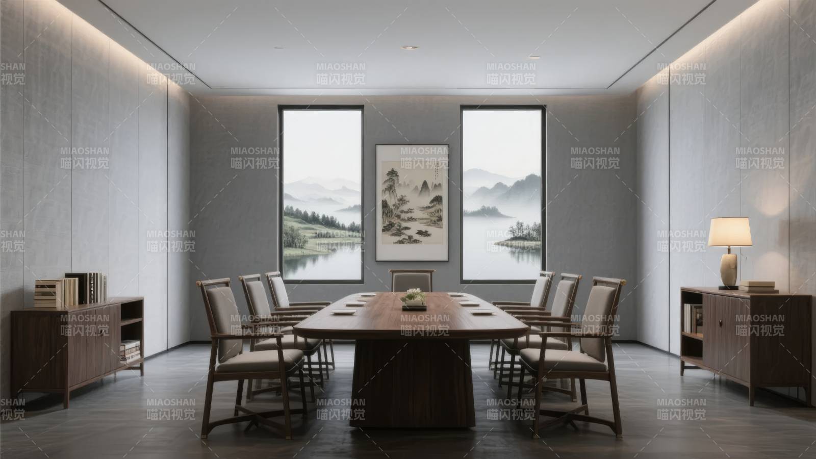 现代简约会议室图片