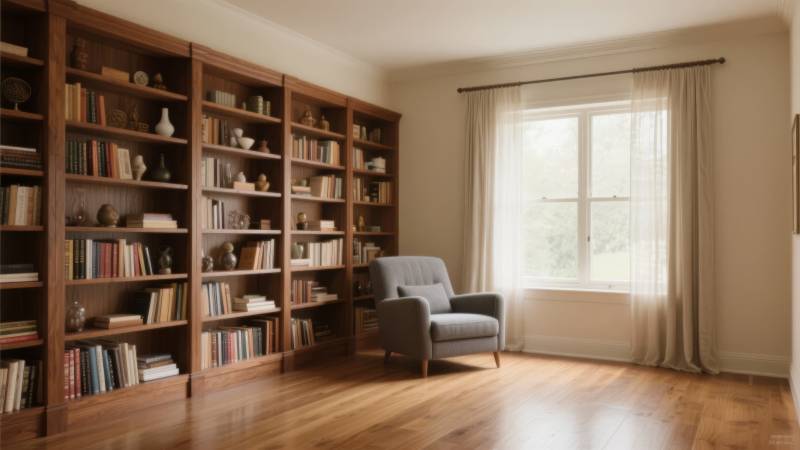 书房静谧阅读角图片