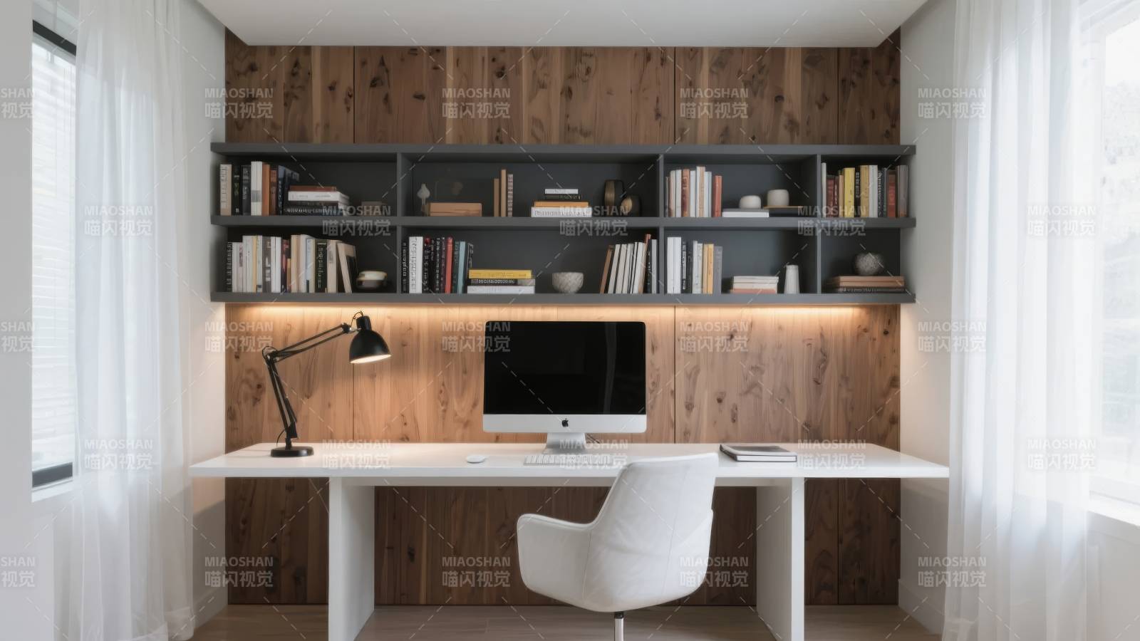 现代简约书房设计图片