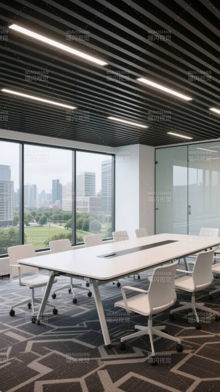 现代会议室全景图片