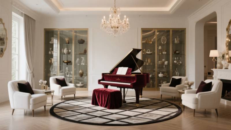 典雅客厅钢琴房图片