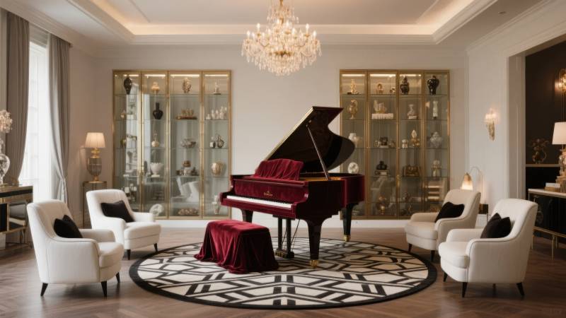奢华客厅钢琴房图片