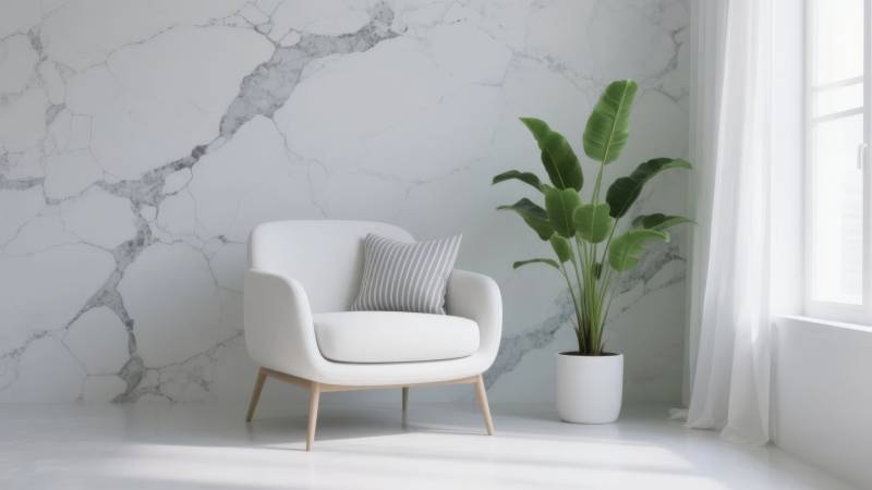 简约客厅绿植一角图片