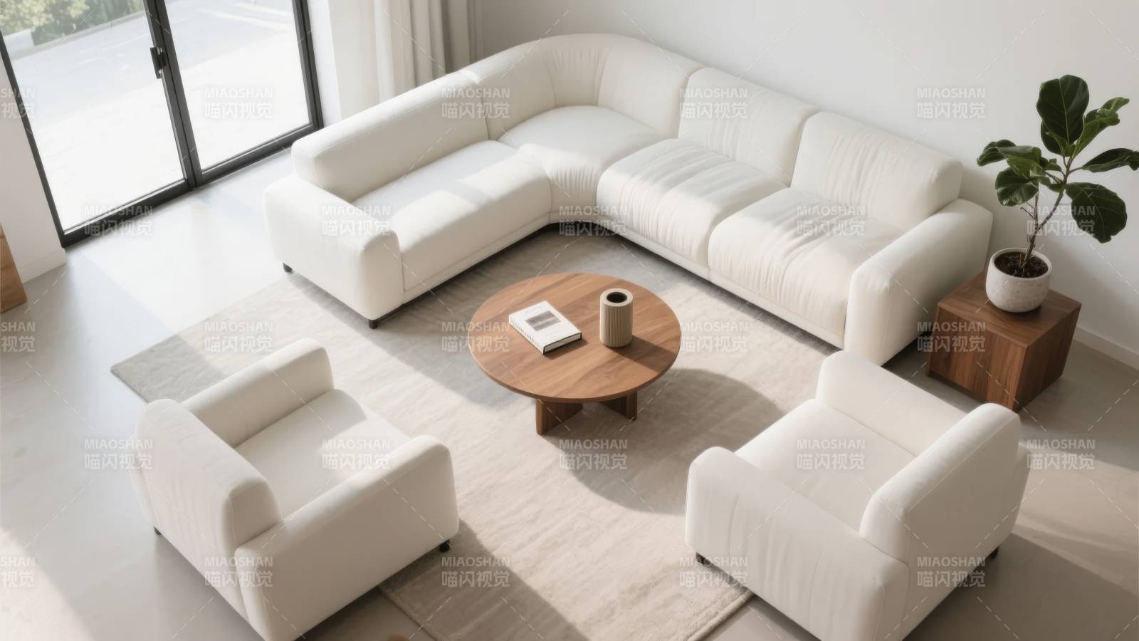 现代简约客厅布置图片