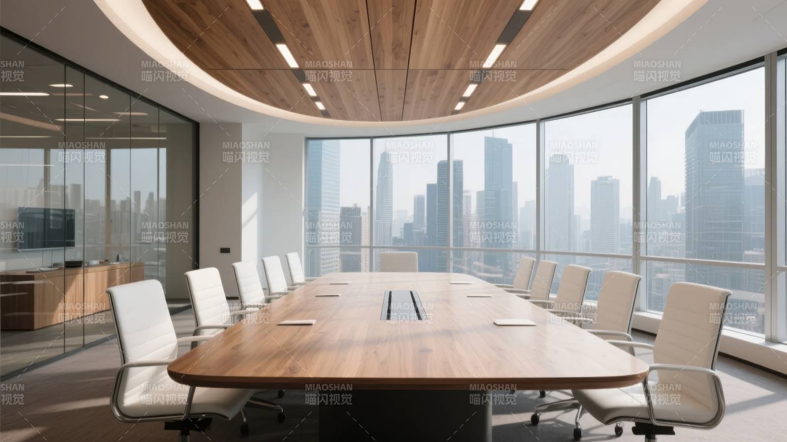 现代会议室全景图片
