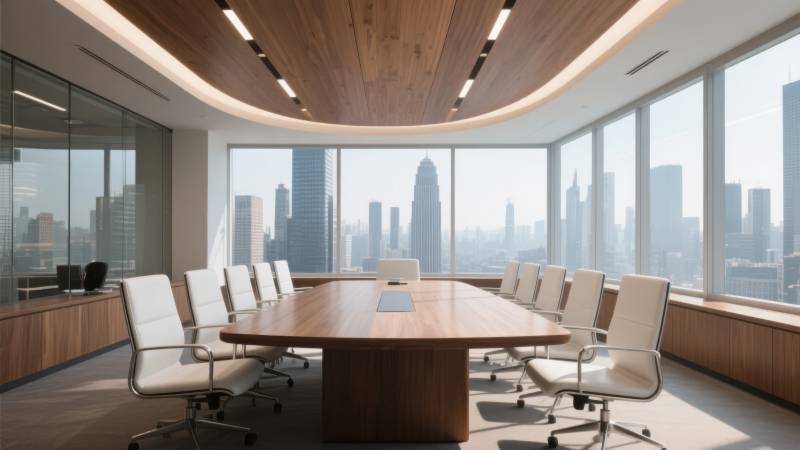 现代会议室全景图片