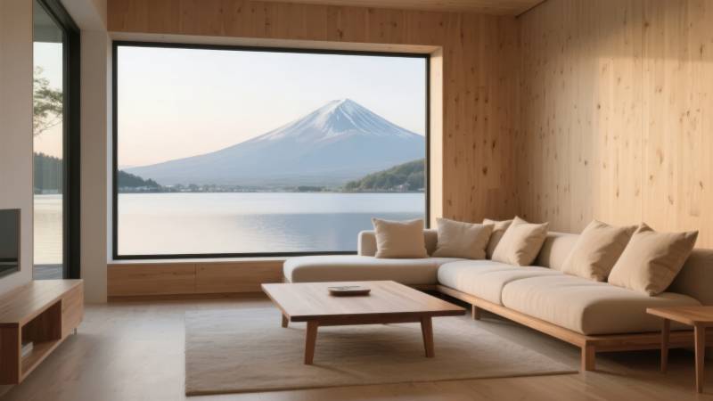 富士山景客厅图片