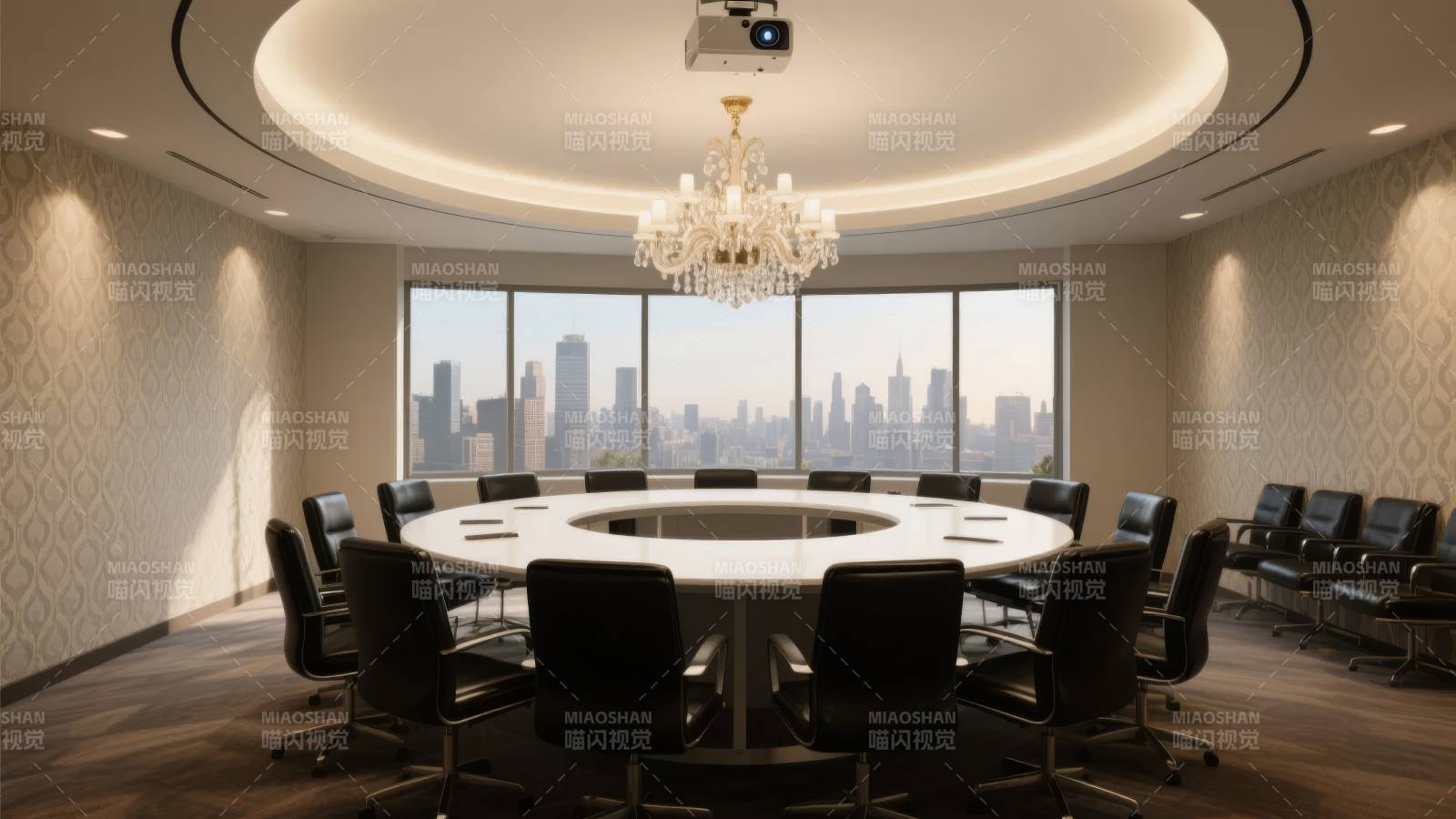 现代会议室全景图片