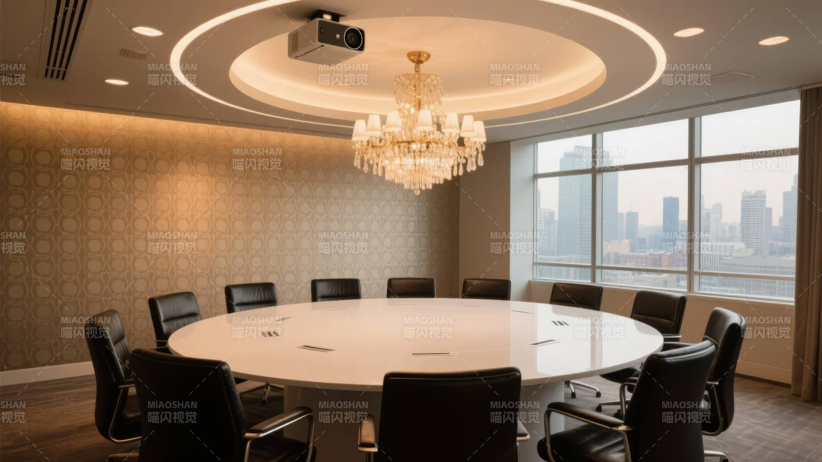 现代会议室全景图片