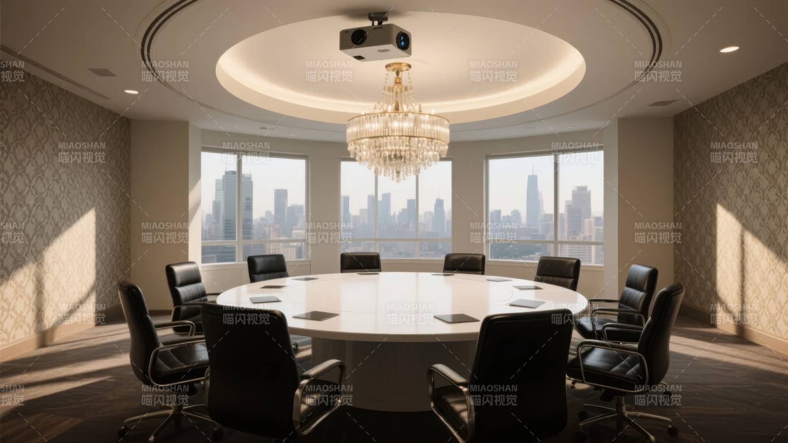 现代会议室全景图片