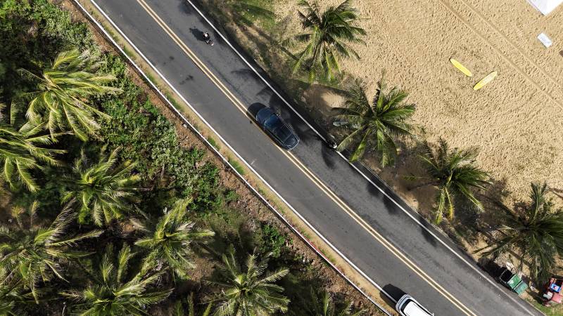 万宁椰林公路航拍图片