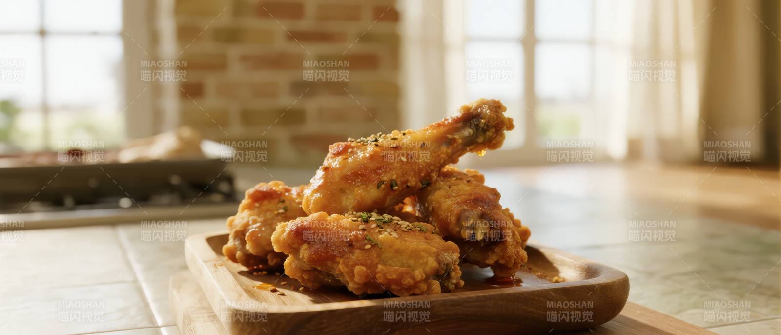 金黄酥脆烤鸡腿图片