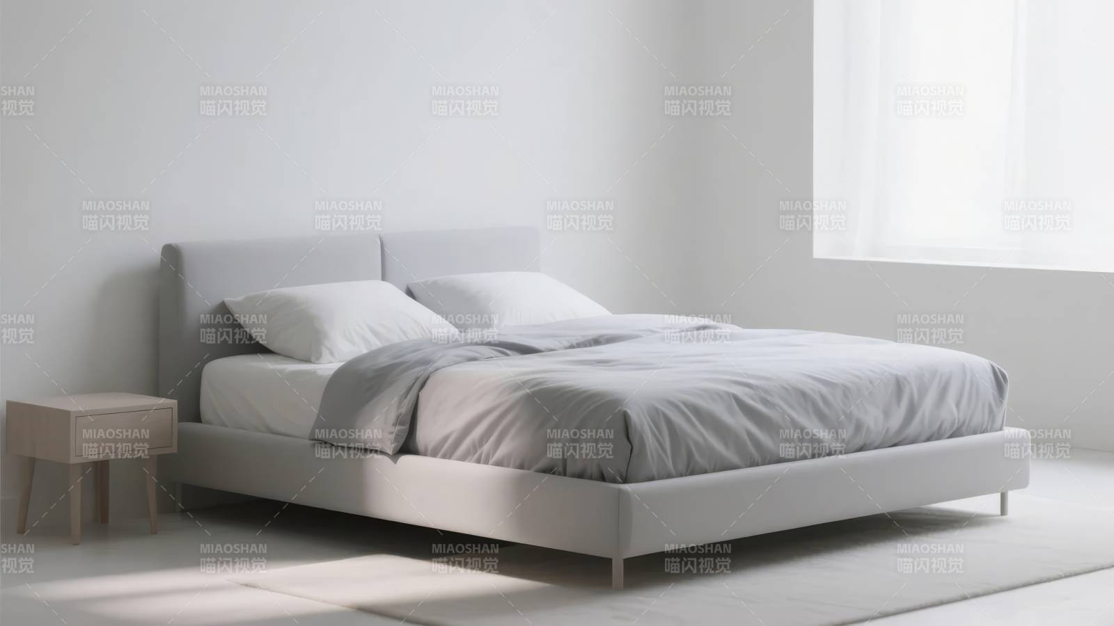 简约现代床品展示图片