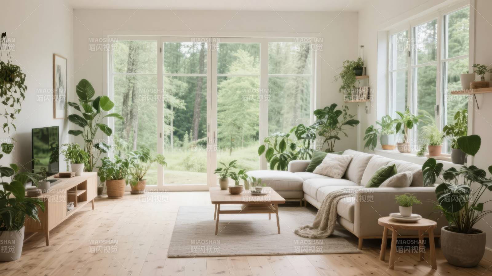 绿意盎然的客厅图片