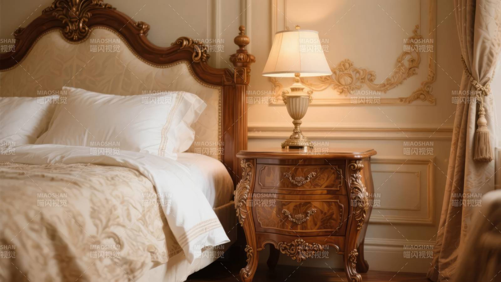 典雅卧室一角图片