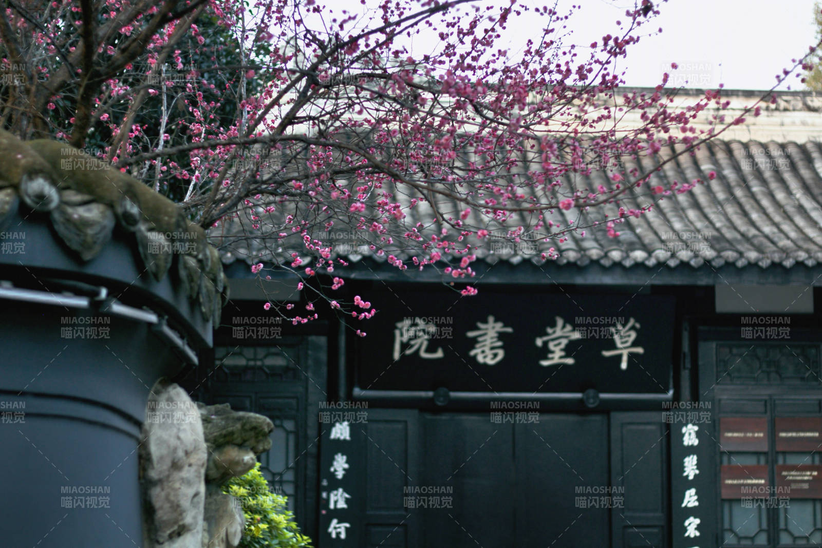 草堂书院春景图片