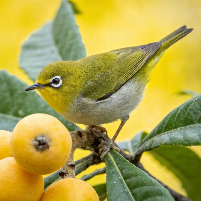 绿鸟栖枝果旁图片