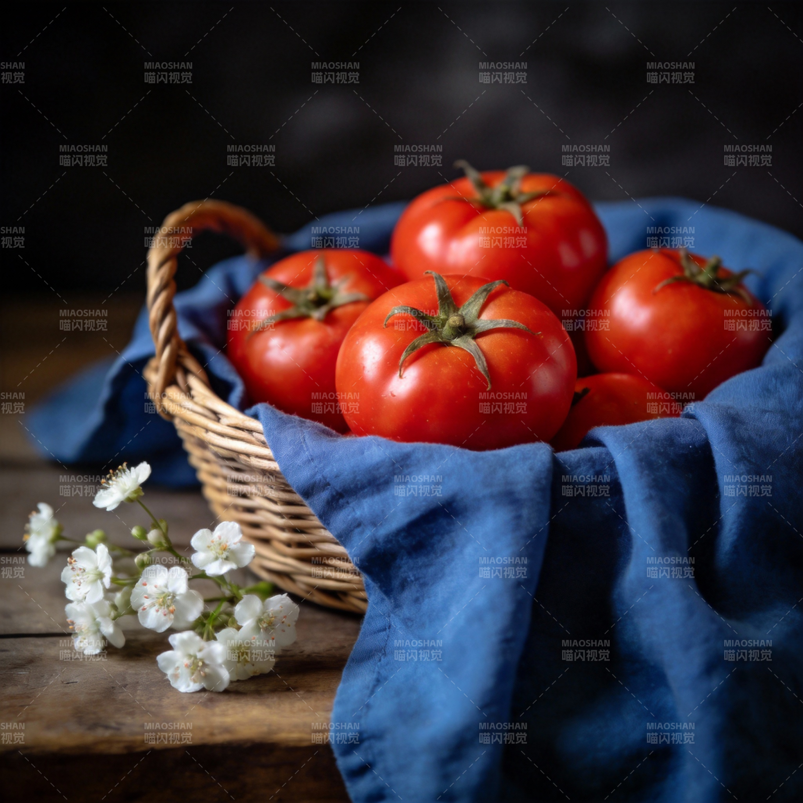 篮中红番茄图片