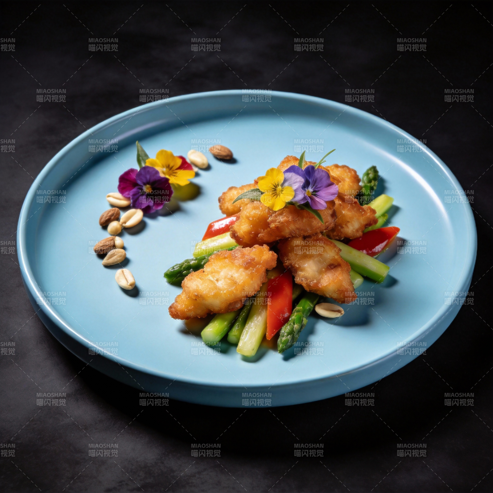 花香酥鸡配时蔬图片