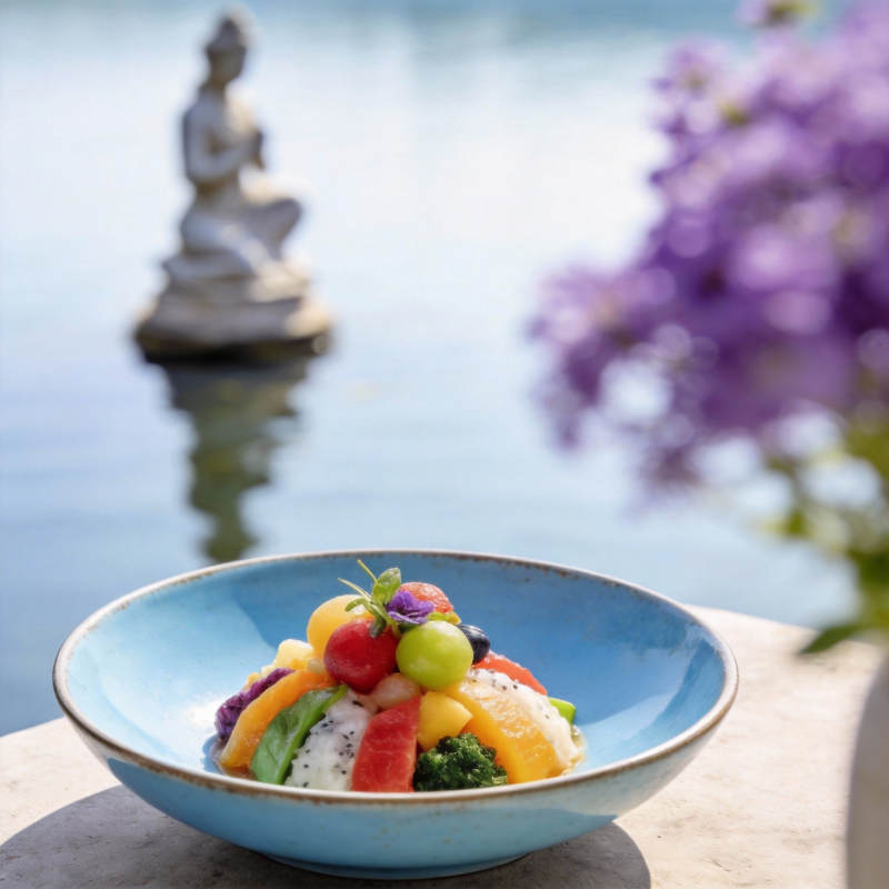 湖畔果盘静谧美图片