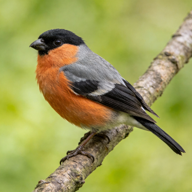 红腹灰雀栖枝头图片