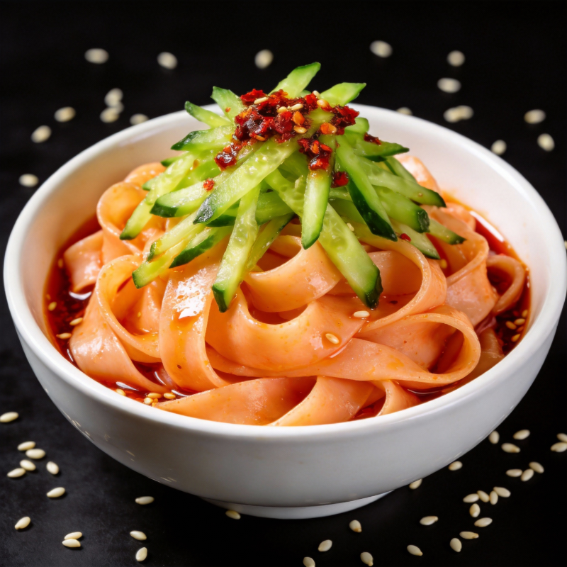 凉皮配黄瓜辣椒图片