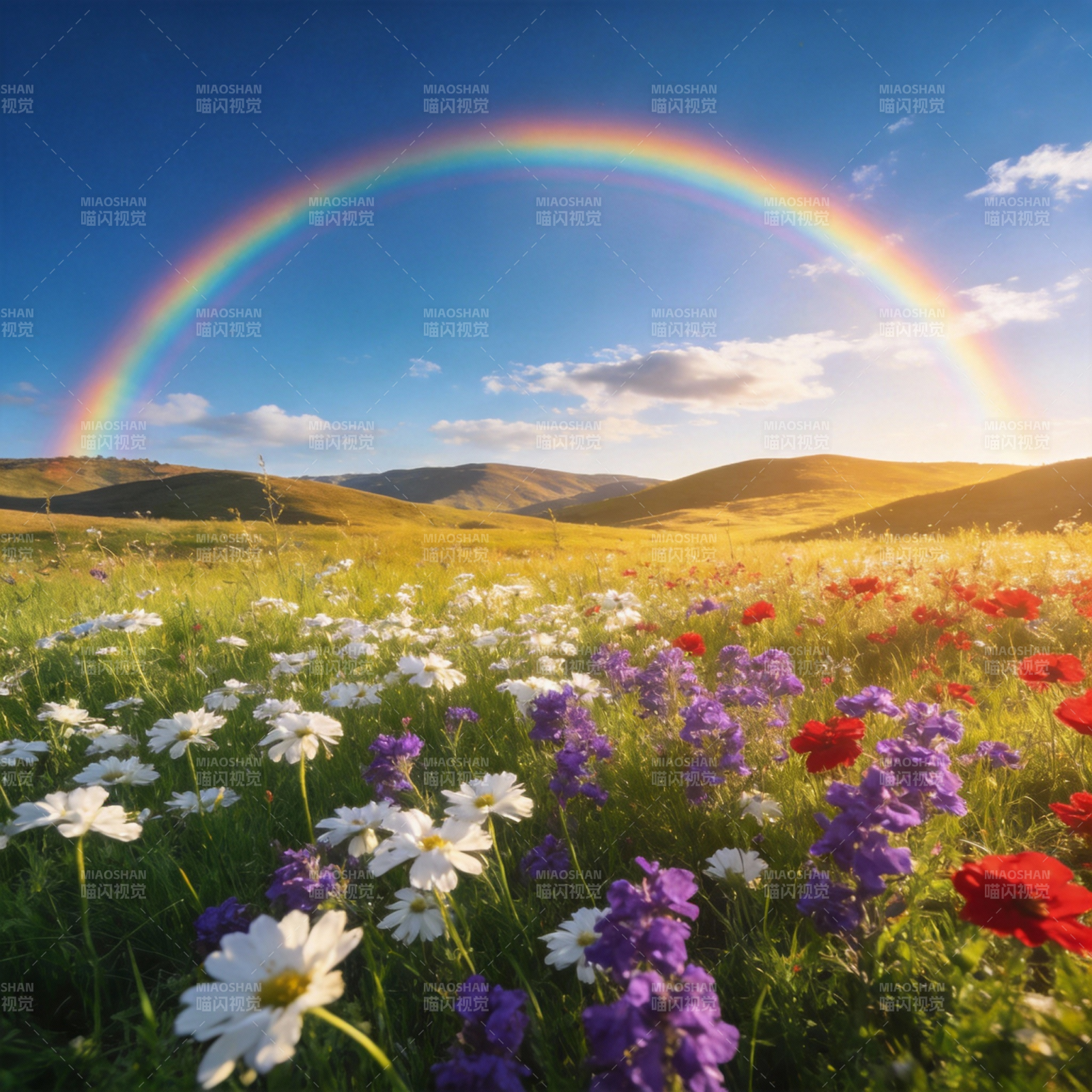 彩虹花海图片