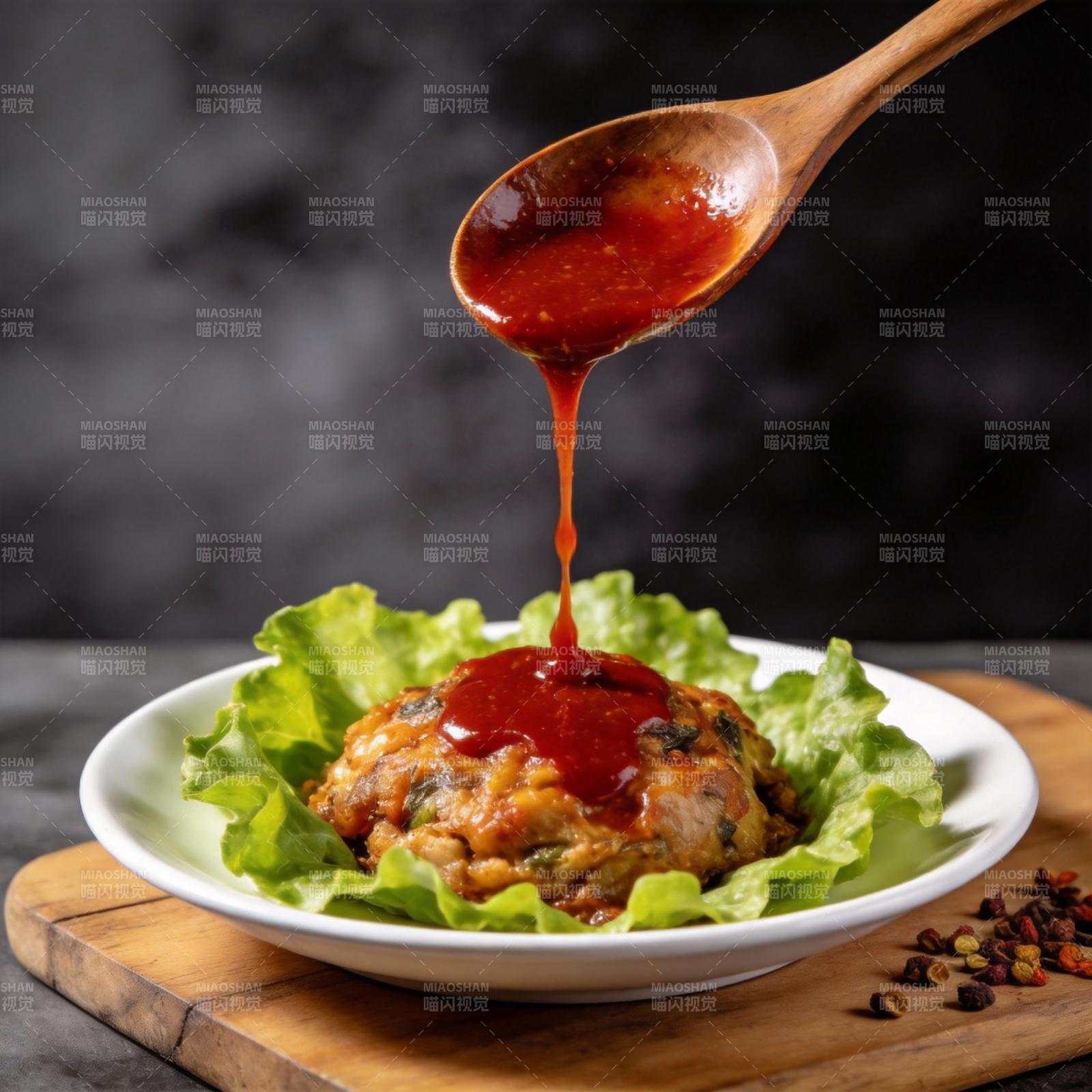 酱汁浇肉饼图片