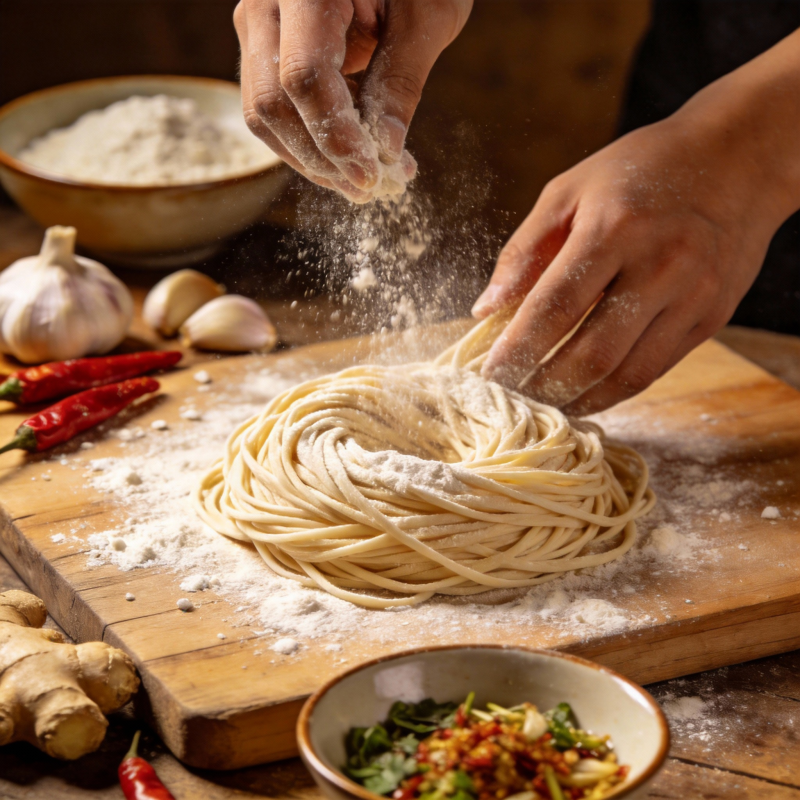 手工揉面 香气四溢图片