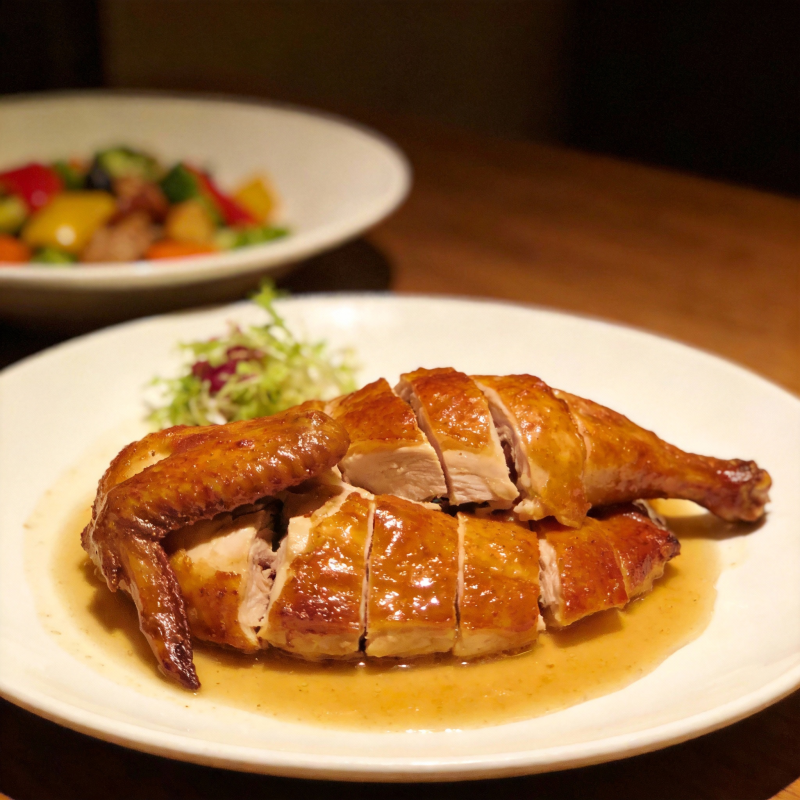 香烤鸭肉配蔬菜图片