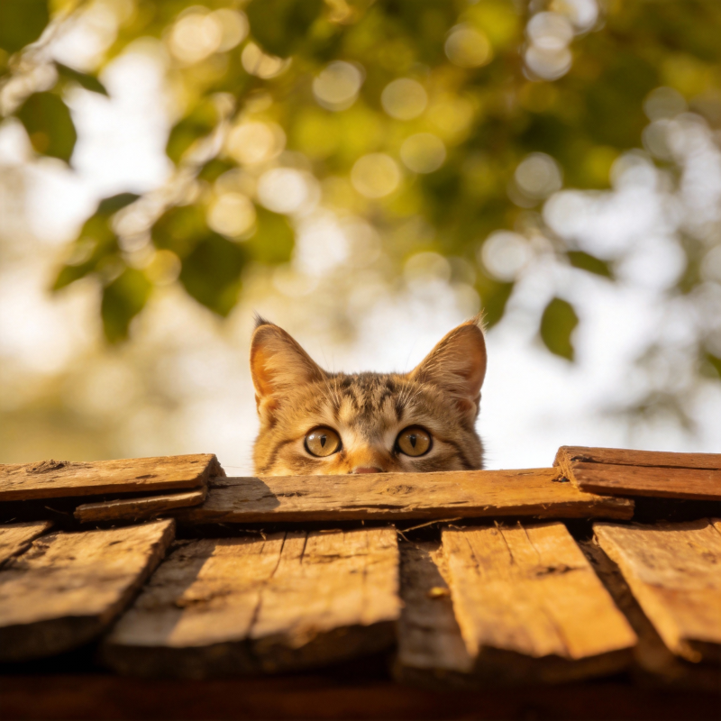 屋顶上的猫咪图片